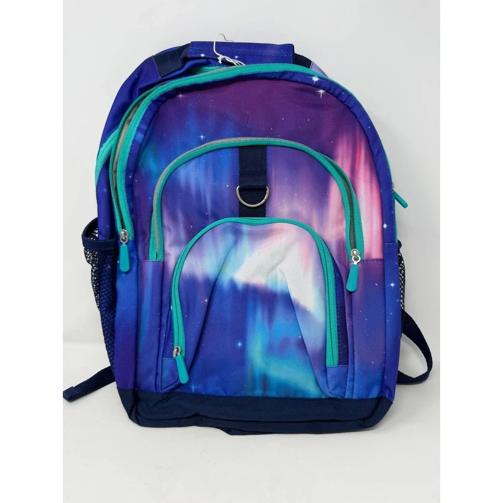 Pottery Barn Teen Gear-Up Backpack Aurora Borealis Galaxy Purple Blue Starry